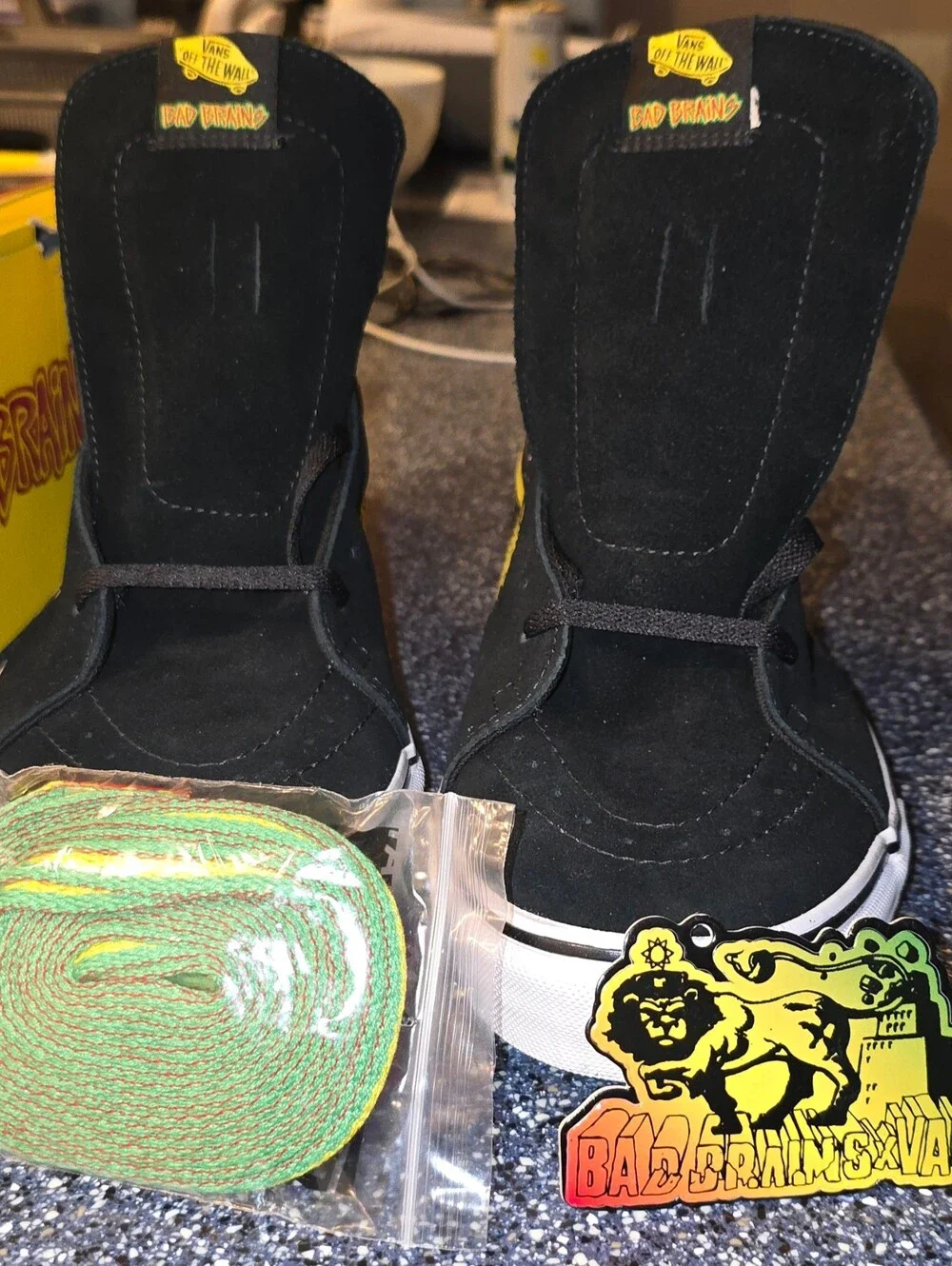 Bad Brains x Vans Black & Yellow High-Top Skate Shoes